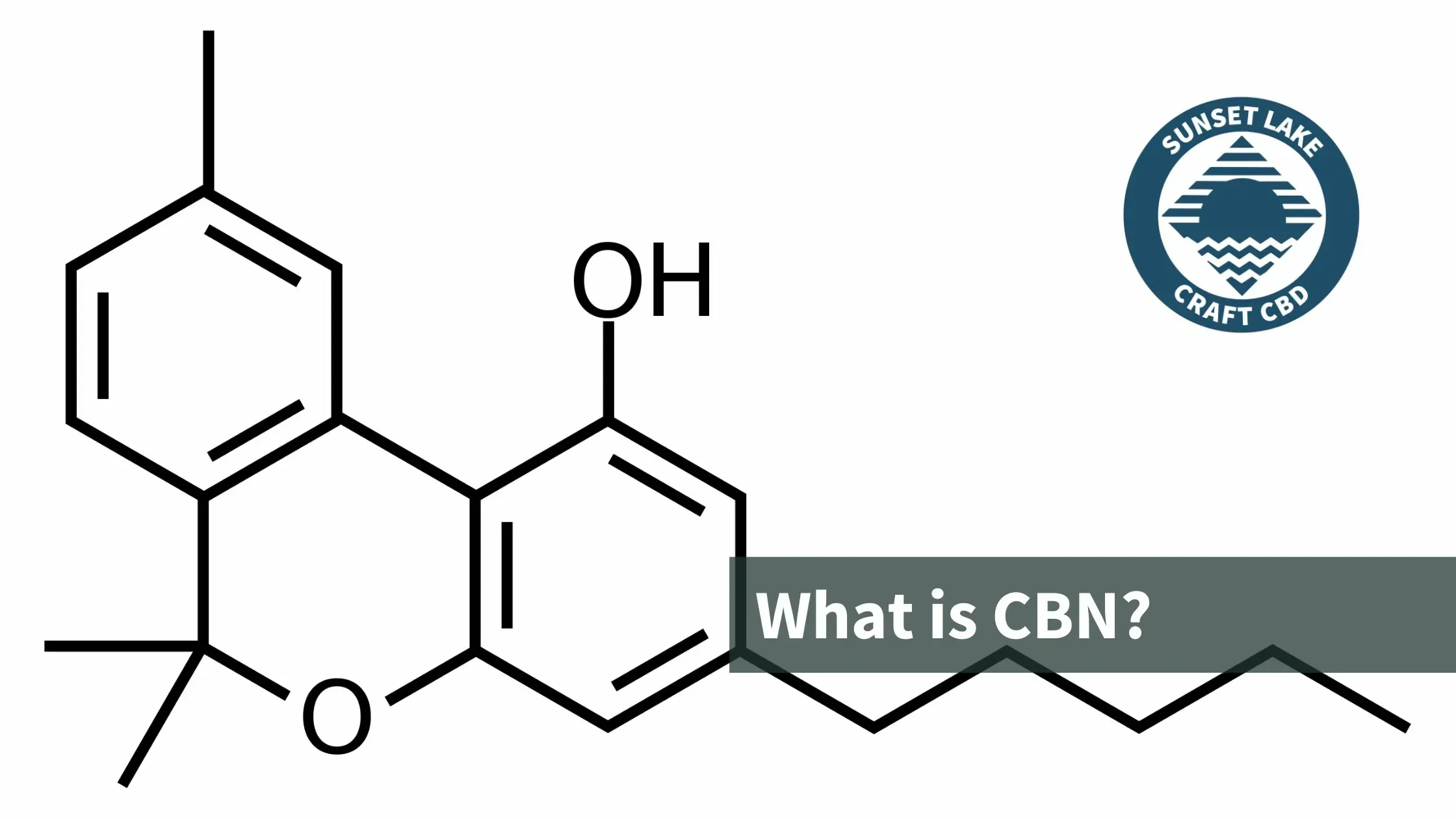 A skeletal model of Cannabinol CBN with the text "What is CBN?"