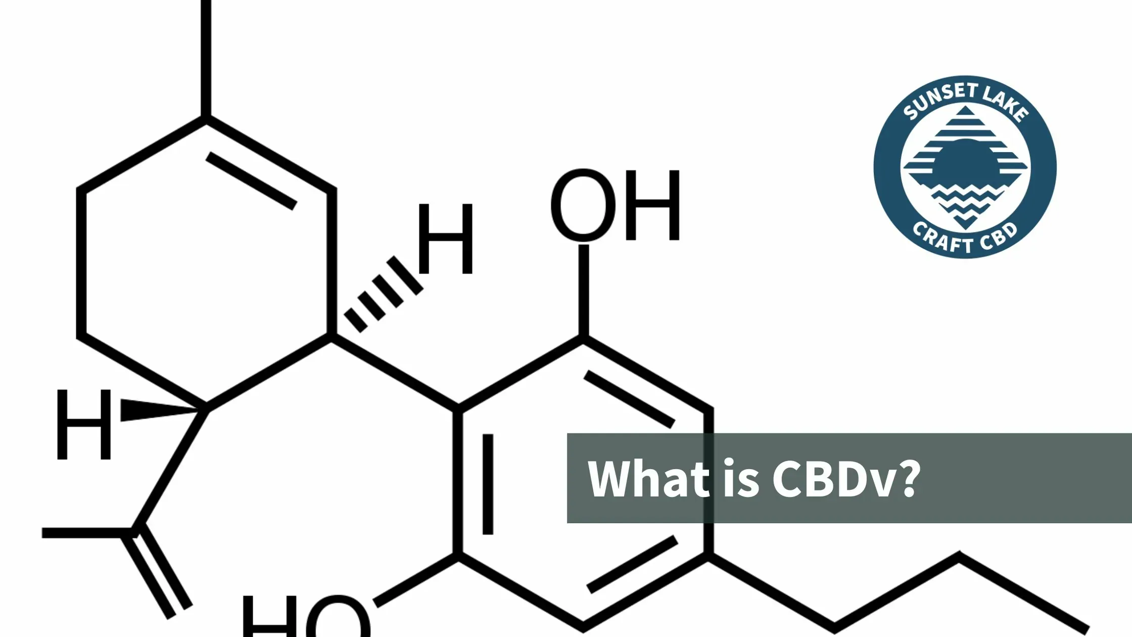 Diagram of CBDv molecule. Text reads "What is CBDv?"