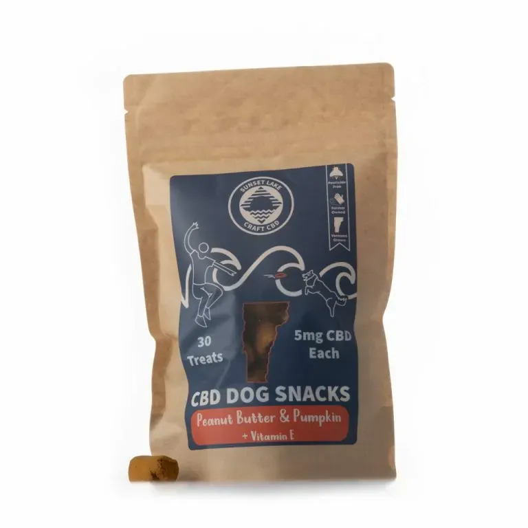 CBD Dog Snacks with peanut butter and pumpkin from Sunset Lake CBD